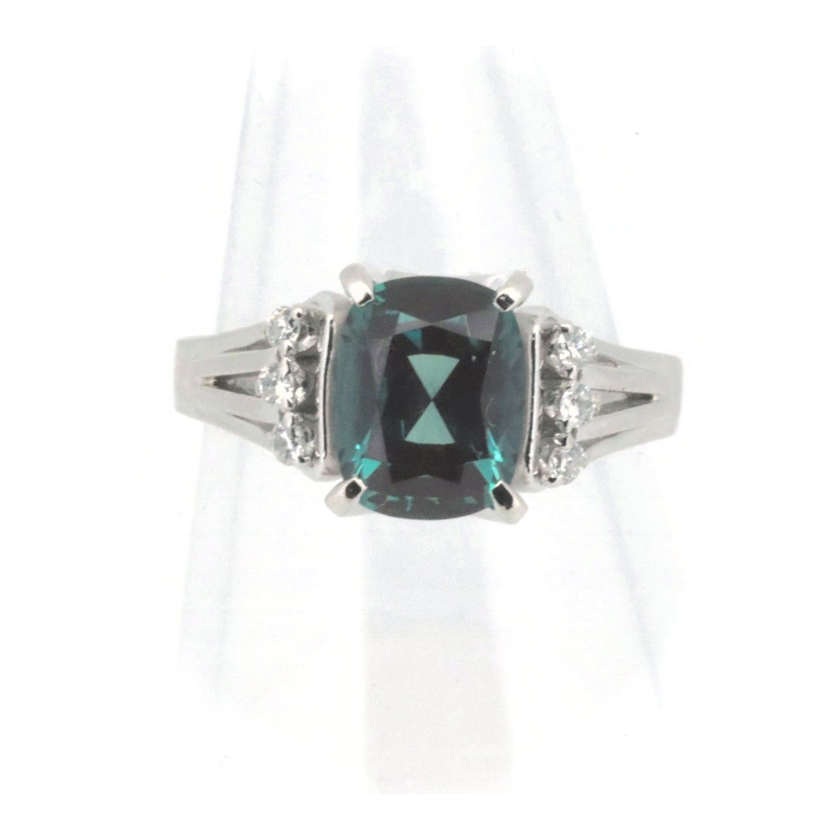 購入特価商品 クレサンベール リング Pt900 合成アレキ0.4ct D0.25ct