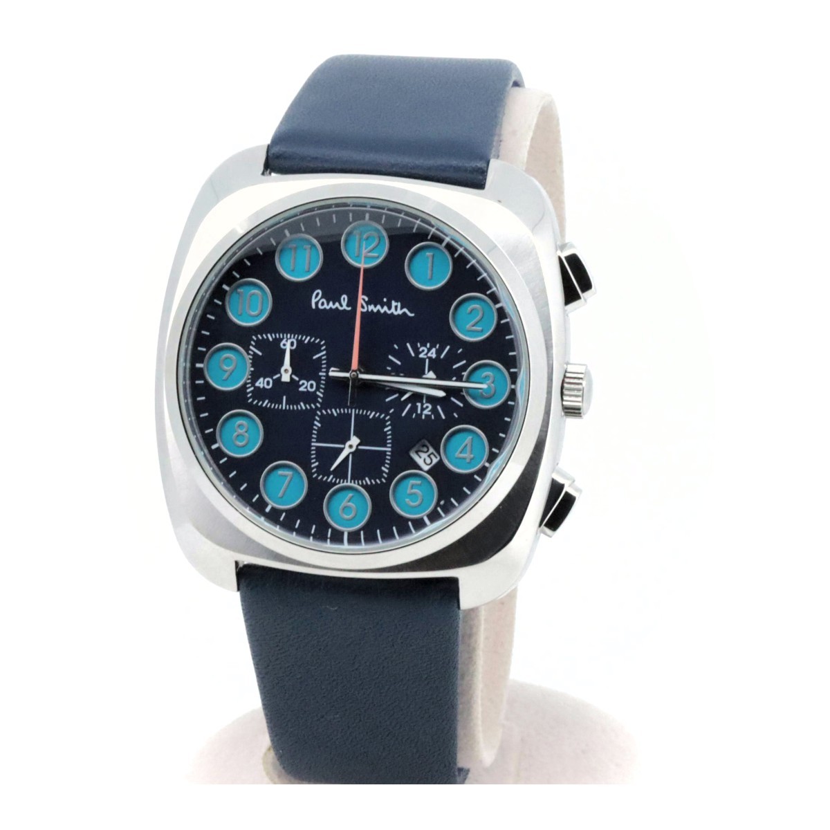 ポールスミス ダイヤル クロノ 052A-T024840 メンズ腕時計 青 質屋出品