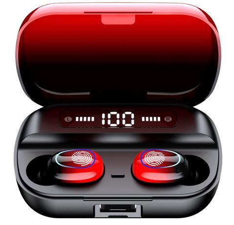 Bluetooth イヤホン 赤色 ワイヤレスイヤホン TWS Hi-Fi 重低音 最大65