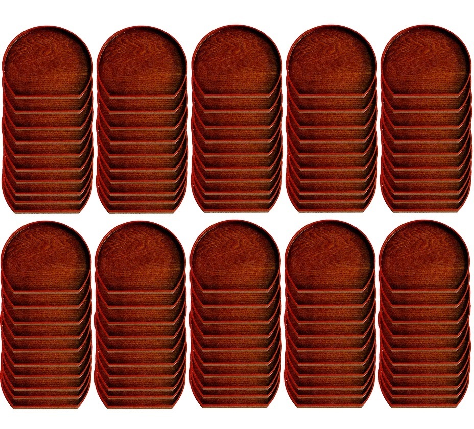 ☆木製 漆塗り 半月皿 天朱(145X125X12mm)100枚新品 ☆木製 漆塗り 半月皿 天朱(145X125X12mm)100枚新品