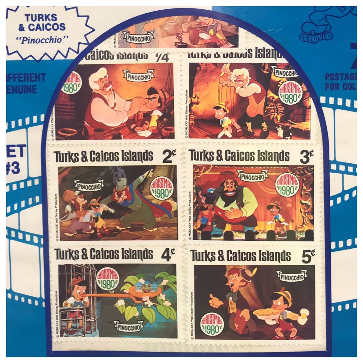 海外切手 ディズニー ピノキオ 7枚セット
