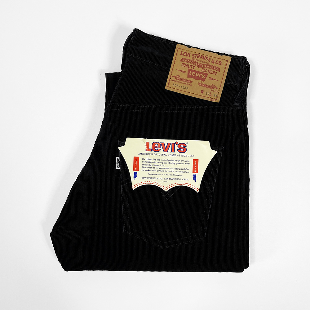 極上◎デッドストック 70s ビンテージ◎Levi's 505 1559 ブラック 黒 コーデュロイ パンツ フラッシャー付 79年11月製 日本製 // 1558 519_極上◎70s フラッシャー付 デッド 505-1559