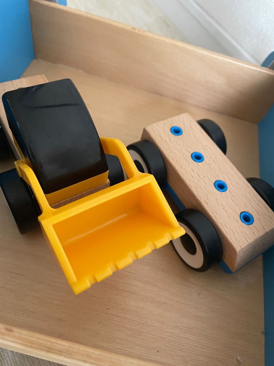【IKEA /イケア】EKORRE：手押し車　LILLABO：木製働く車　セット　 知育玩具