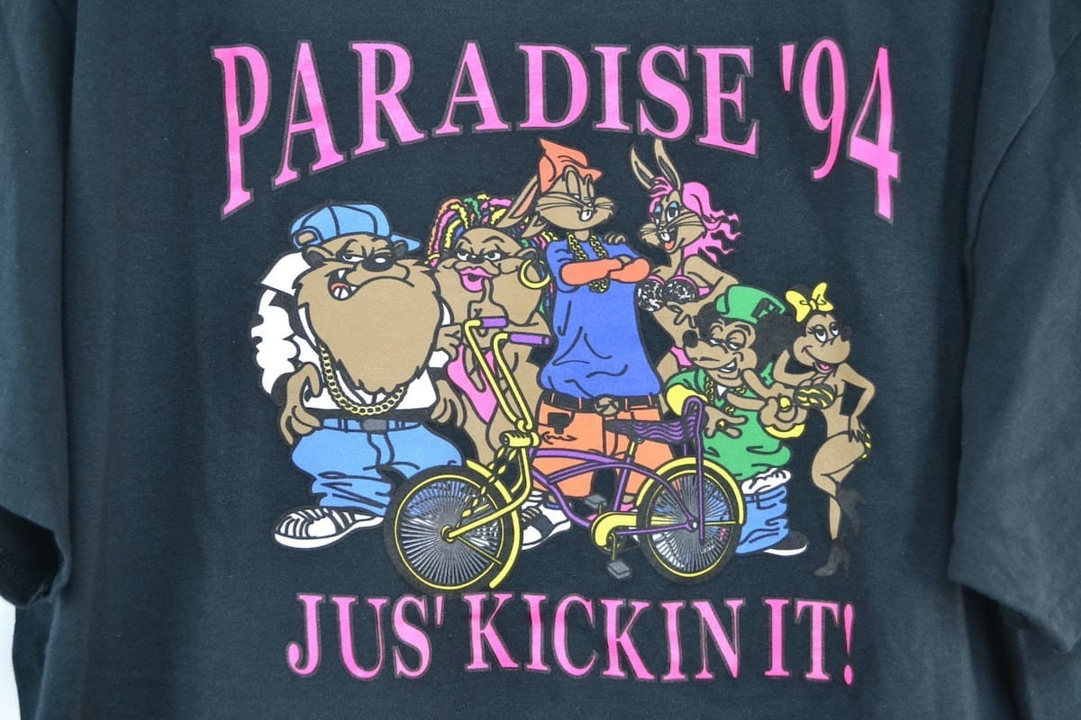 新品 (PARADISE NYC) - Jus' Kickin '94 It T-shirt Black パラダイスニューヨーク フロント グラフィック Tシャツ ブラック XL_画像4