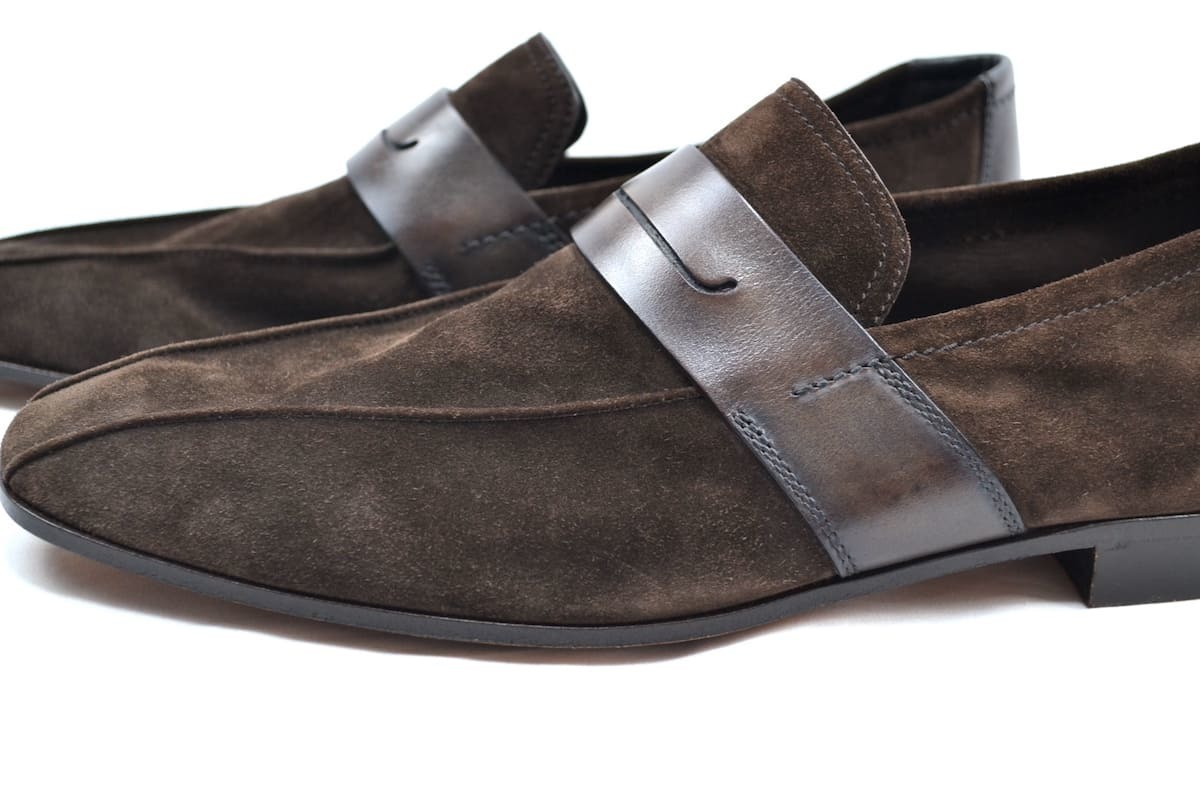 新品 (Berluti) Lorenzo ベルルッティ スエード レザーローファー