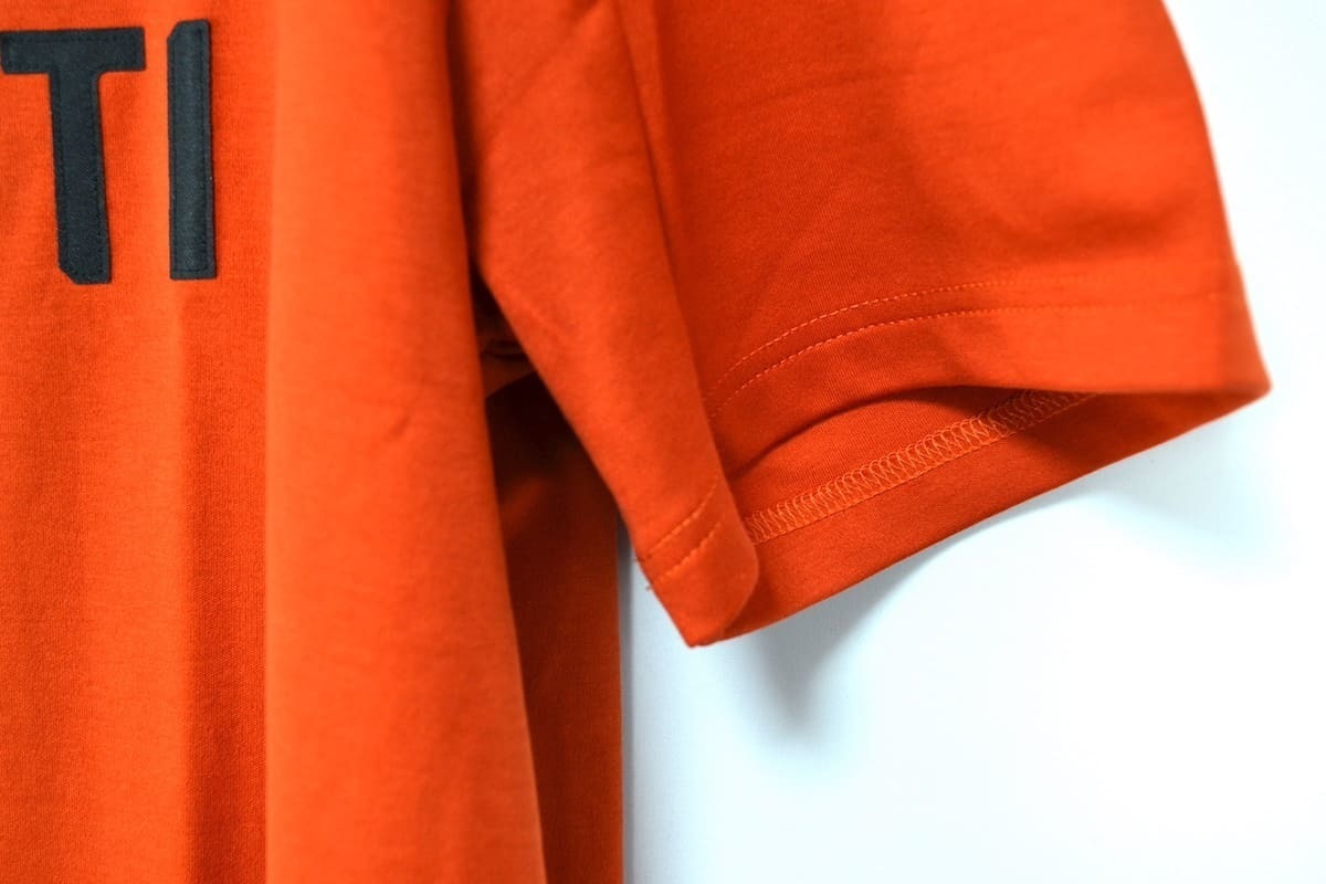 新品 定価8万円 (BERLUTI) T-Shirt Embroidered Logo Shaded Orange