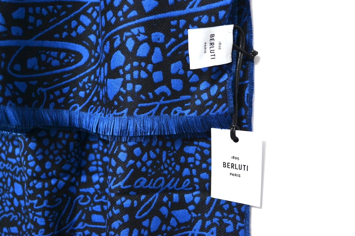 品質が 新品 Berluti シルク30% ウール70% スカーフ スクリット