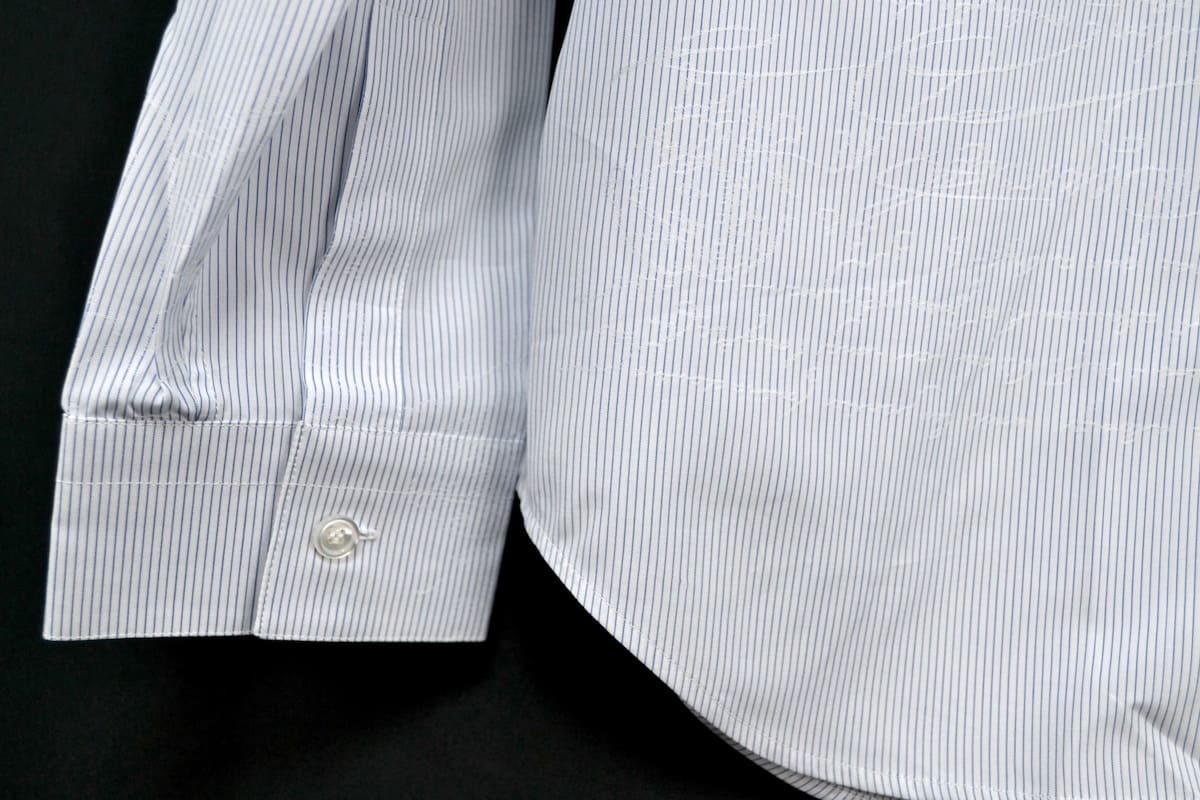 新品 Berluti Striped Andy Shirt ベッルルティ ストライプ スクリット ジャカード コットンシャツ ディープシーブルー サイズR40_画像5