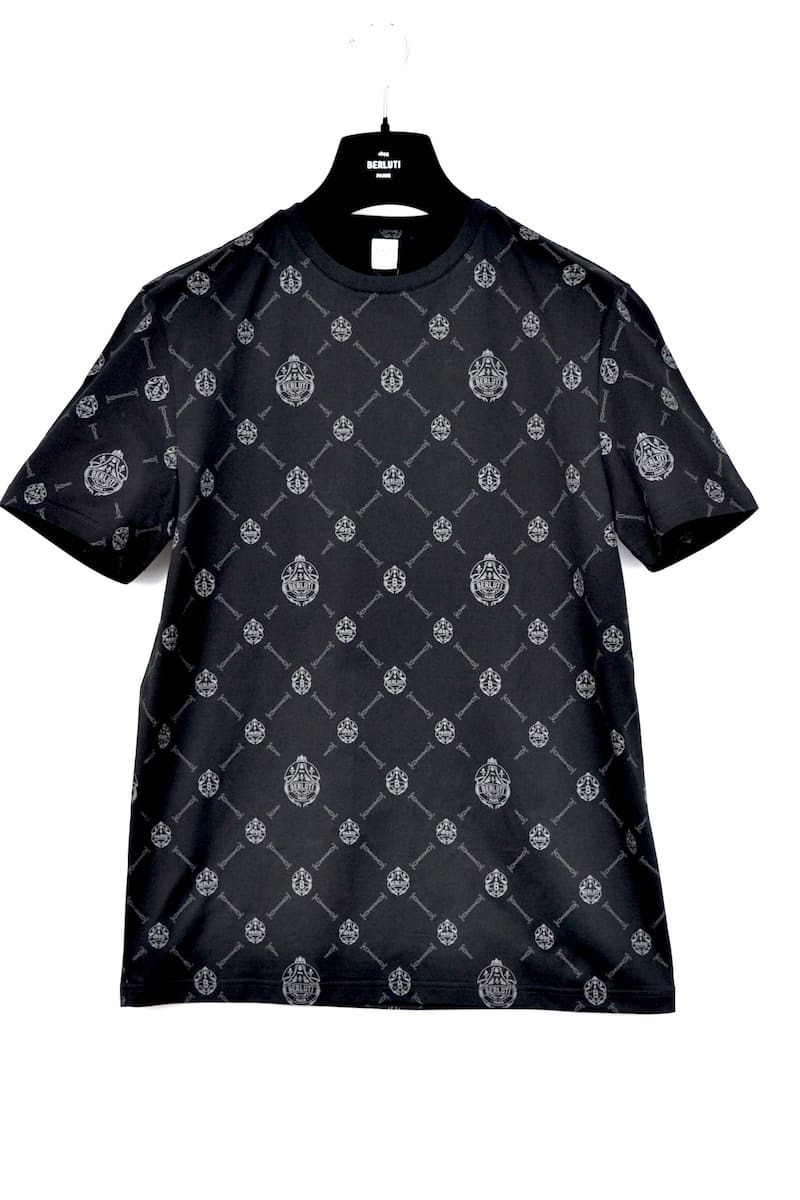 新品 (Berluti) Signature T-Shirt Noir ベルルッティ シグネチャー キャンバス Tシャツ ブラック サイズXS