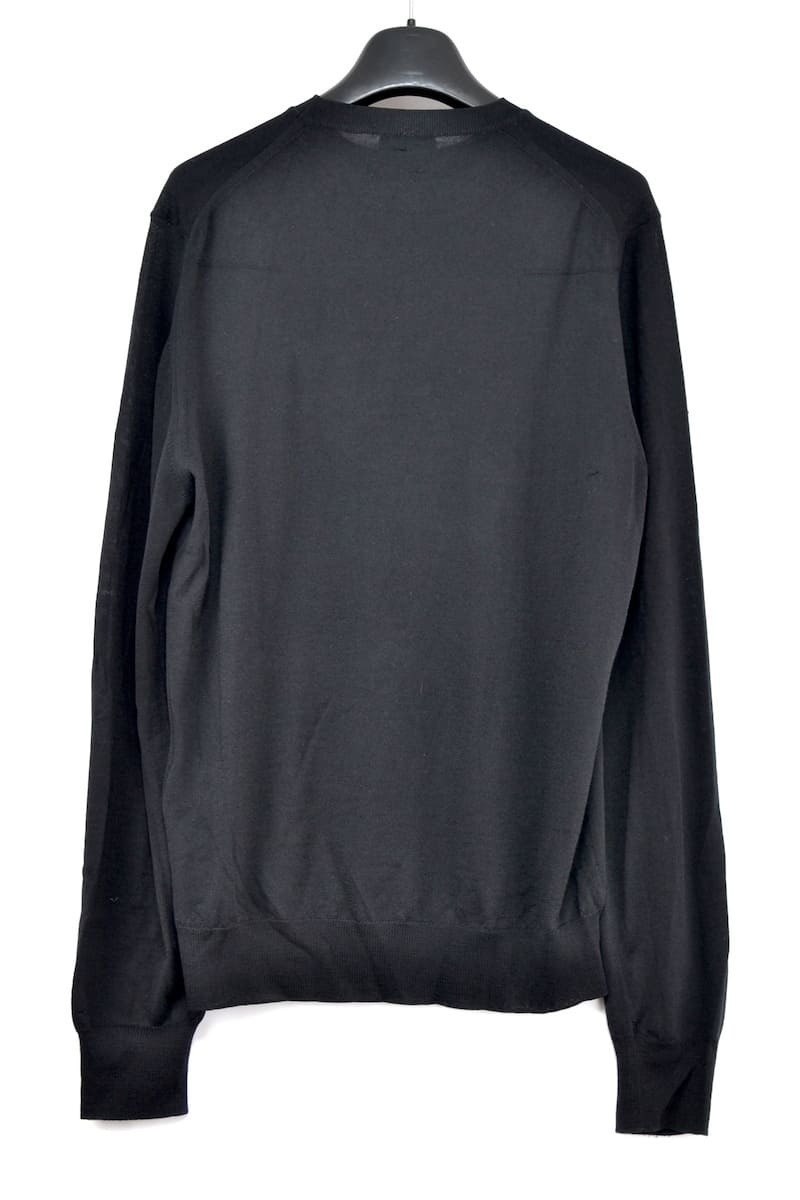 中古 (DIOR) Laine Wool Knit Black L　ディオール 薄手 ウールニットクルーネック セーター BEE刺繍 ブラック サイズ L_画像2