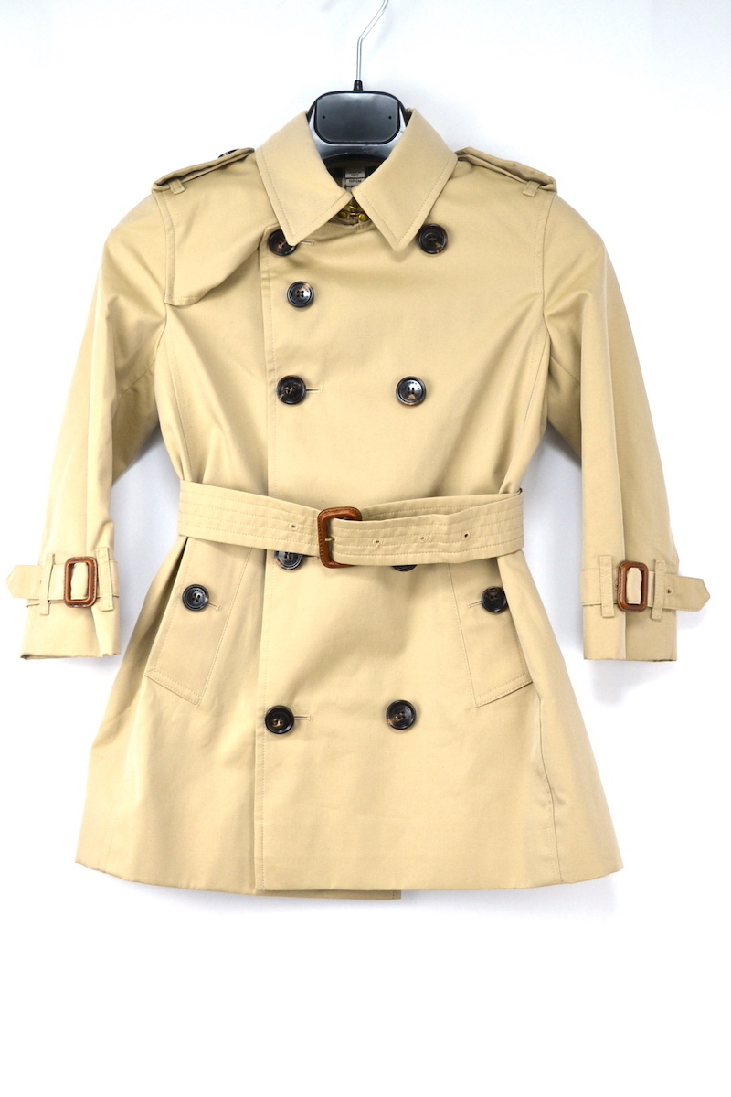 新品 (BURBERRY) KIDS Baby Cotton trench coat バーバリー キッズ ベビー コットン トレンチ コートサイズ 4Y 110cm_画像1