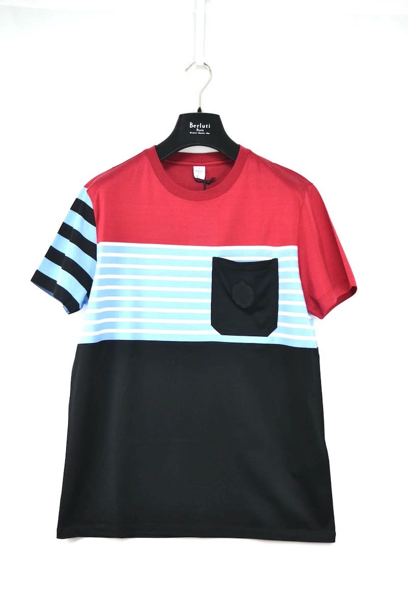 新品 BERLUTI Jacquard Stripes Jersey Red Sun ベルルッティ 新品 BERLUTI Jacquard Stripes Jersey Red Sun ベルルッティ