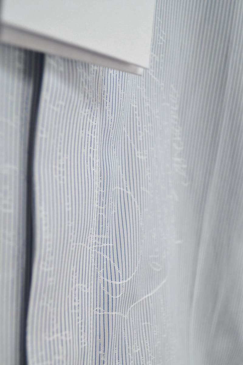 新品 Berluti Striped Andy Shirt ベッルルティ ストライプ スクリット ジャカード コットンシャツ ディープシーブルー サイズR40_画像6
