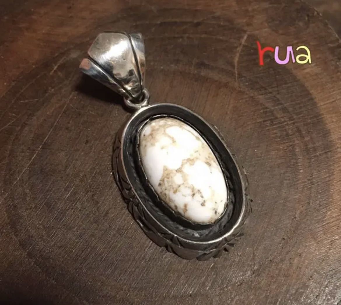  white turquoise. silver pendant top Indian jewelry navajo Navajo group wild hose 