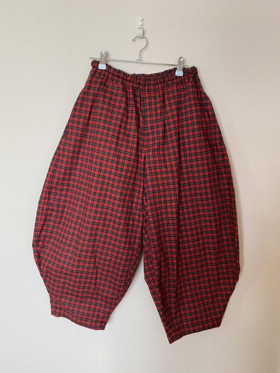  beautiful goods *BLACK COMME des GARCONS black Comme des Garcons check Easy pants monkey L culotte * size XS