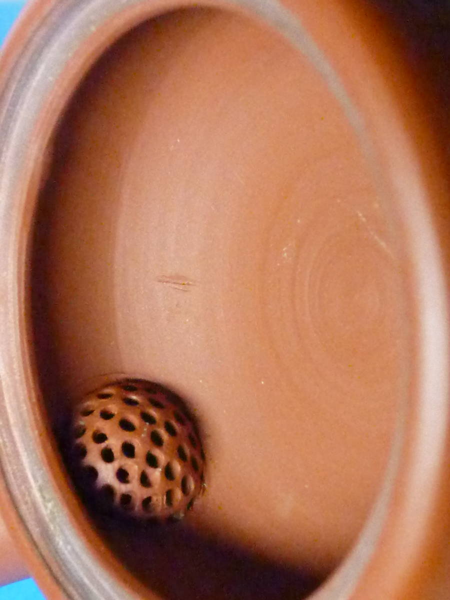 旧家蔵出し 茶道具 常滑焼　白山作 彫刻急須　茶注　箱なし　煎茶道具　茶道具　_画像6