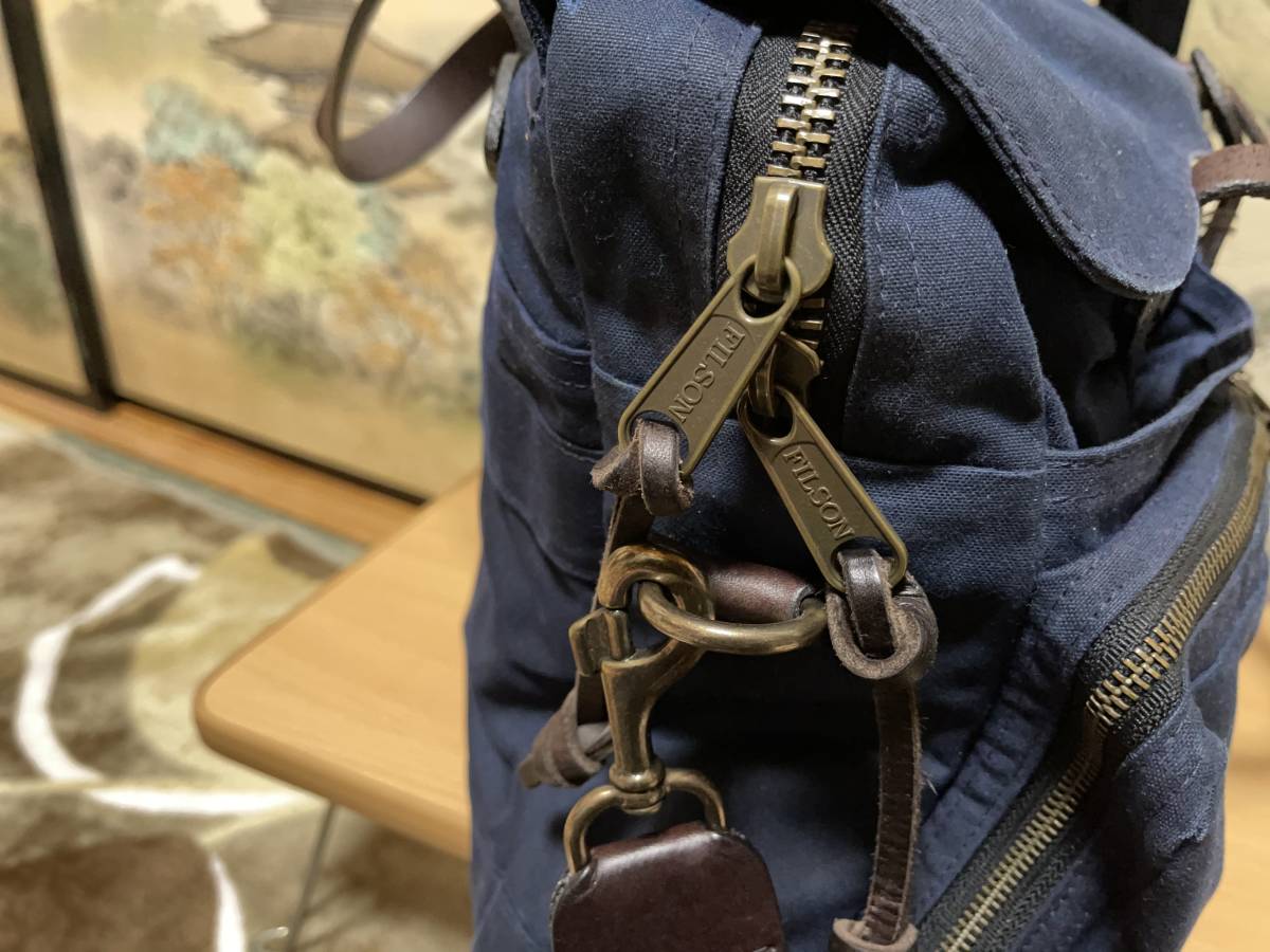 稀少 ネイビー 米国製 FILSON フィルソン 24 HOUR TIN CLOTH BRIEFCASE