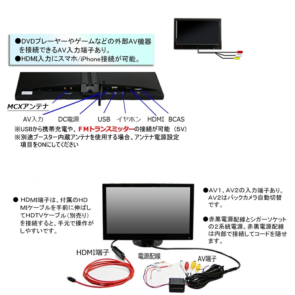 11.6 -inch Full seg built-in tv 12v 24v