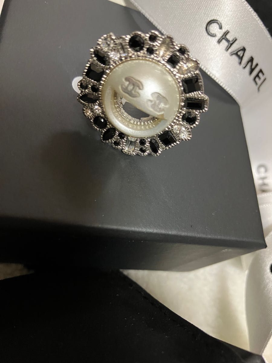 極美品 CHANEL シャネル スマイルモチーフ B16K刻印 リング 指輪 正規
