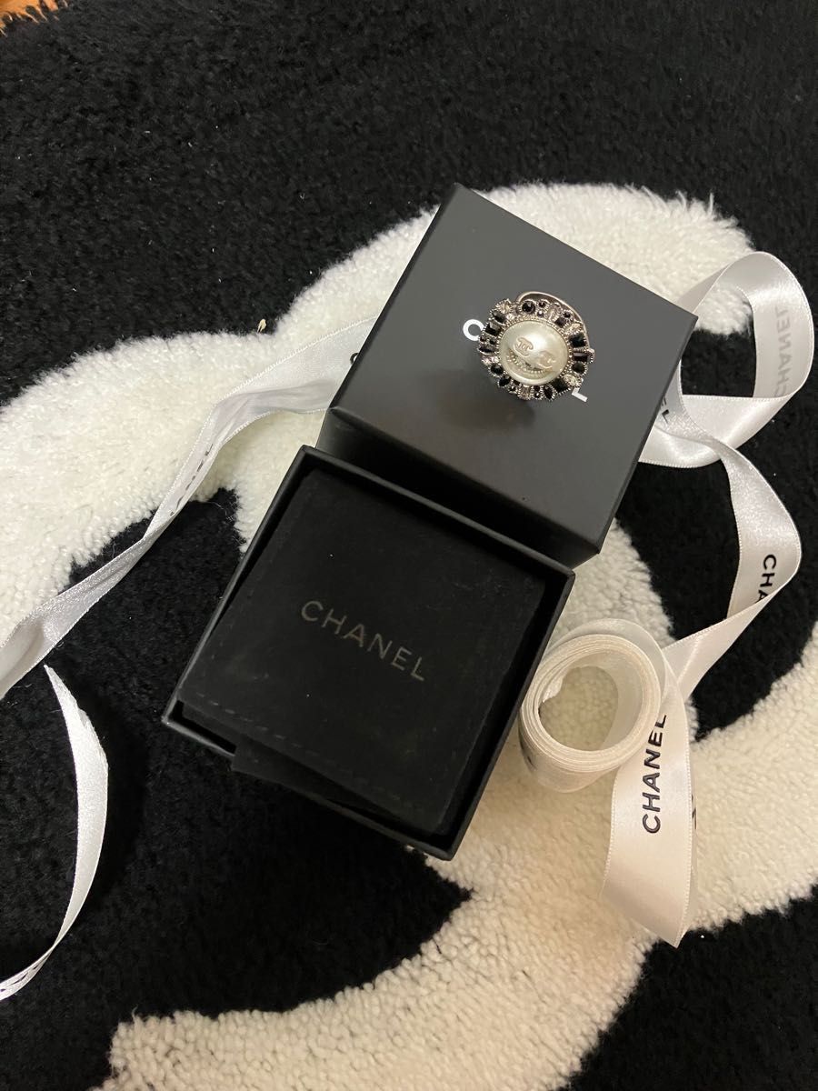 極美品 CHANEL シャネル スマイルモチーフ B16K刻印 リング 指輪 正規