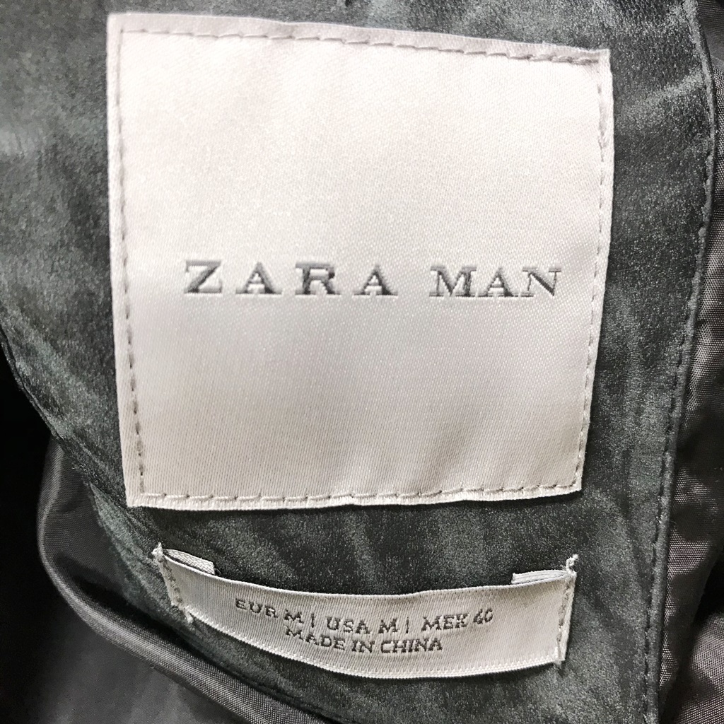 【人気】ZARA MAN/ザラ マン MA-1 ブルゾン ジャンパー アウター 総柄 ブラック系 サイズM/S4427_画像9