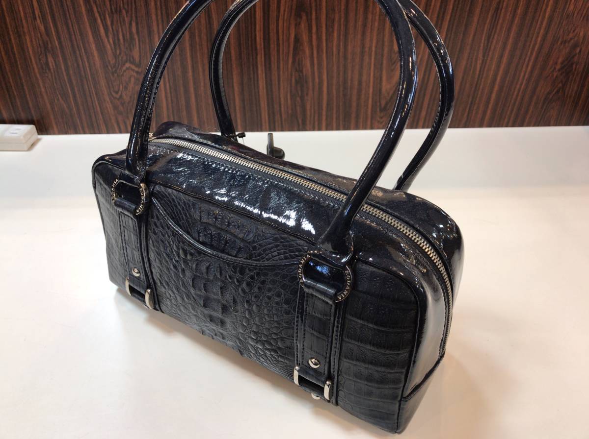 税込】 ロダニア RODANIA レザーハンドバッグ JS-301192 ネイビー