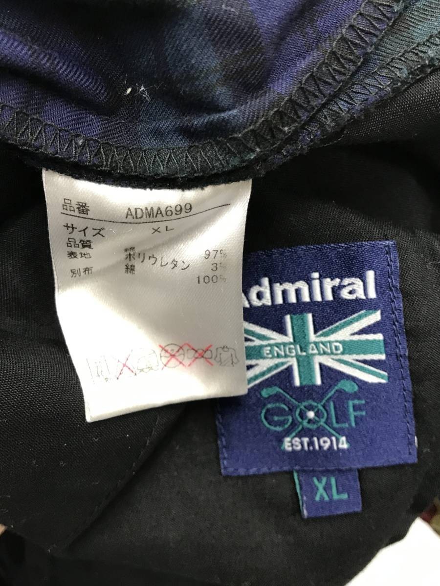 Admiral Golf パンツ サイズXL チェック ゴルフウェア メンズ アドミラル 22021801_画像4