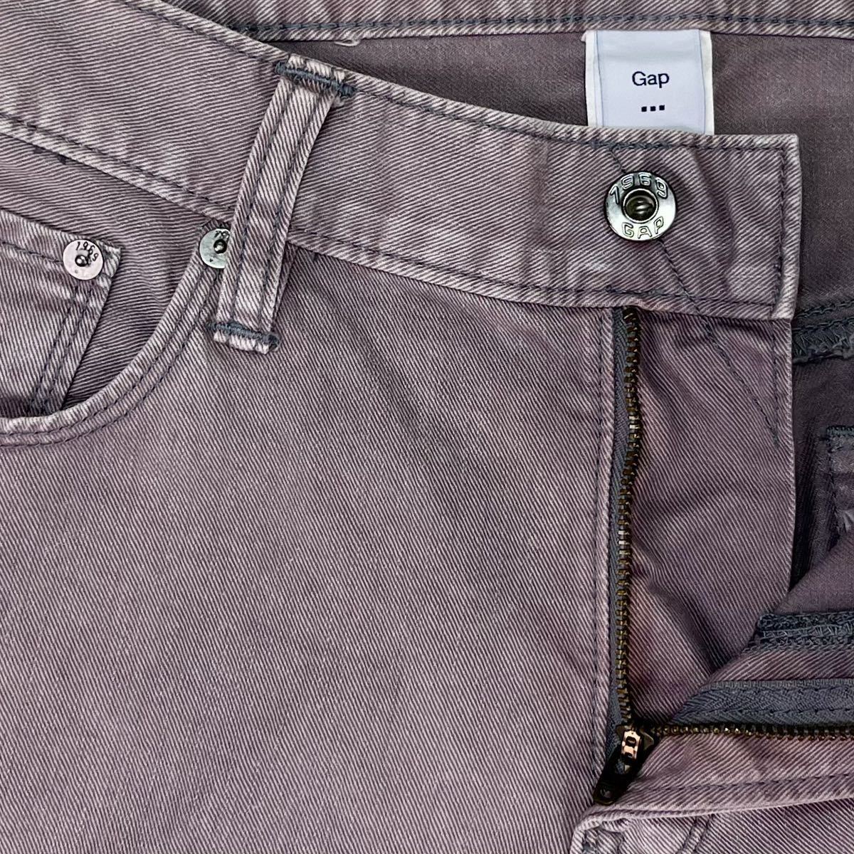 [GAP прекрасный товар * включая доставку блиц-цена!!] "надеты" незначительный!! Gap серый после окраска хлопок 100% тонкий Fit распорка Denim брюки W79×L76.