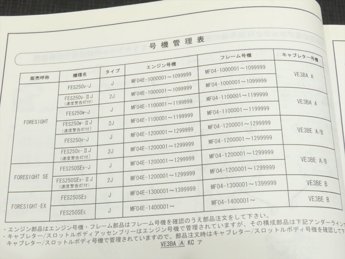 ◆送料無料◆HONDA/ホンダ パーツリスト パーツカタログ フォーサイト/SE/EX MF04【030】HDPL-A-974_画像4