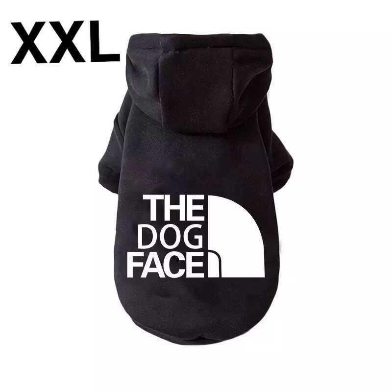 The dogfaceドッグフェイス犬服パーカーペット用洋服ドッグウェア黒XXL裏起毛 _画像1