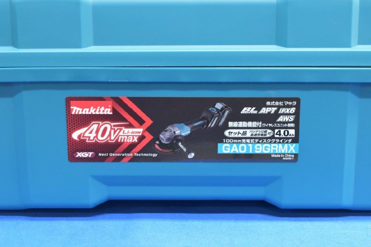 未使用品 マキタ 充電式ディスクグラインダ GA019GRMX 40Vmax 純正