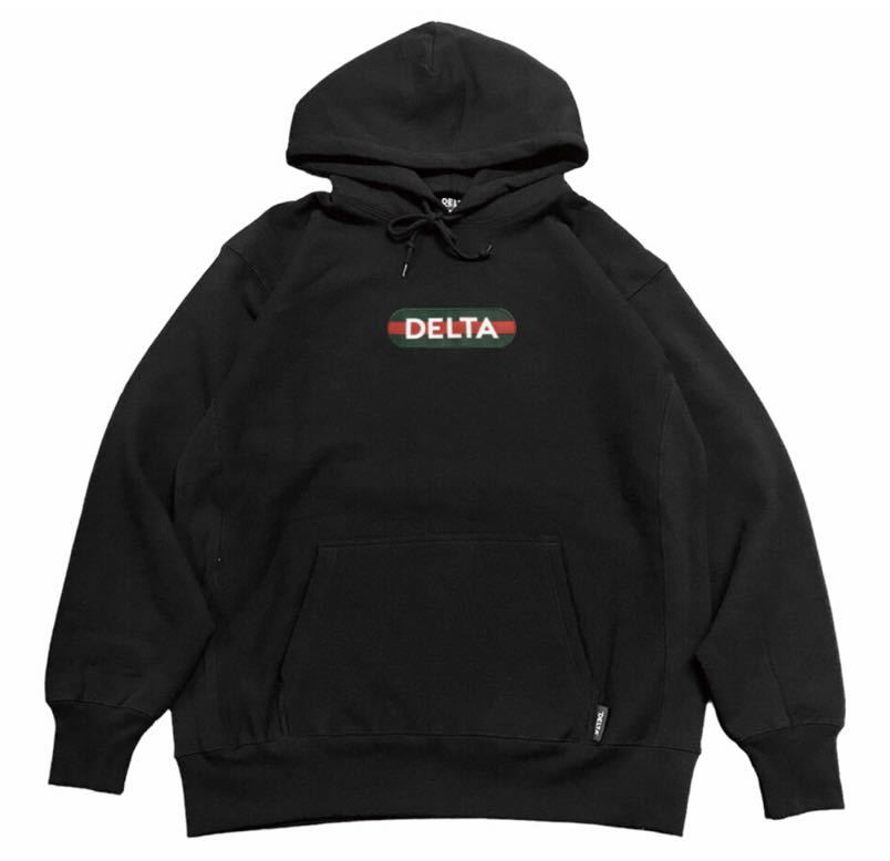 DELTA DECK LOGO HOODIE STRIPE BLACK☆