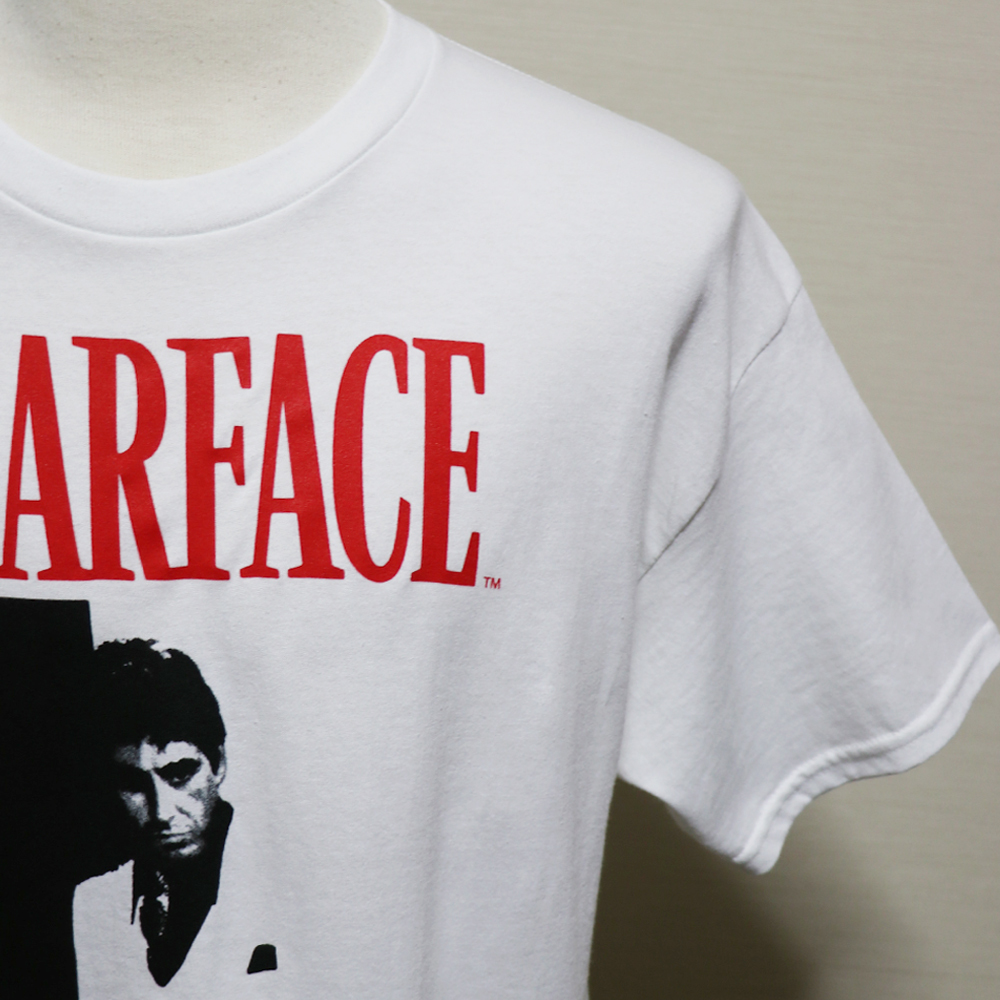 アメリカ購入 新品 SCARFACE スカーフェイス アル パチーノ トニー モンタナ フォトプリント Tシャツ 白 L_画像3