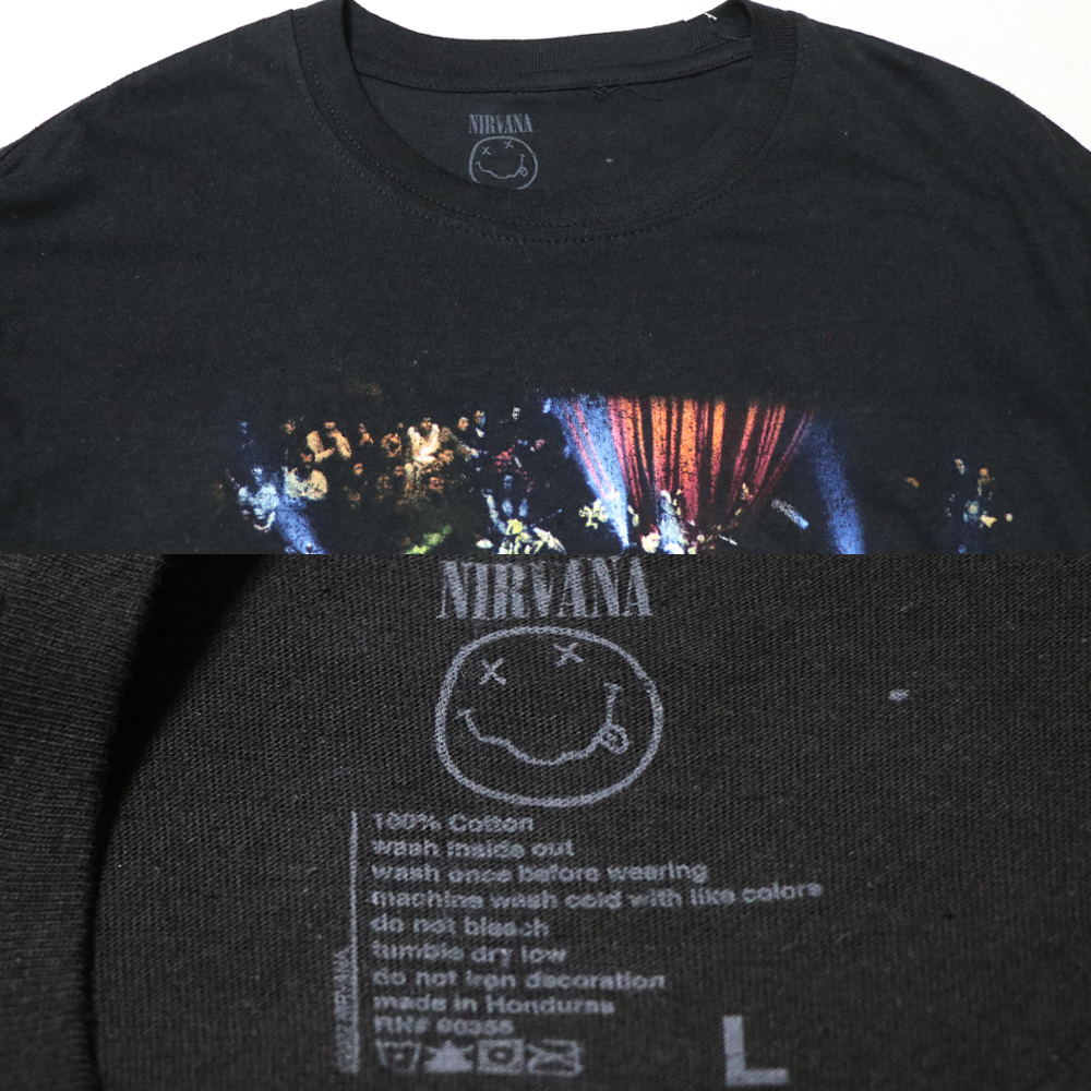 アメリカ購入 新品 NIRVANA ニルヴァーナ Unplugged In New York ジャケット フォトプリント Tシャツ 黒 L_画像10