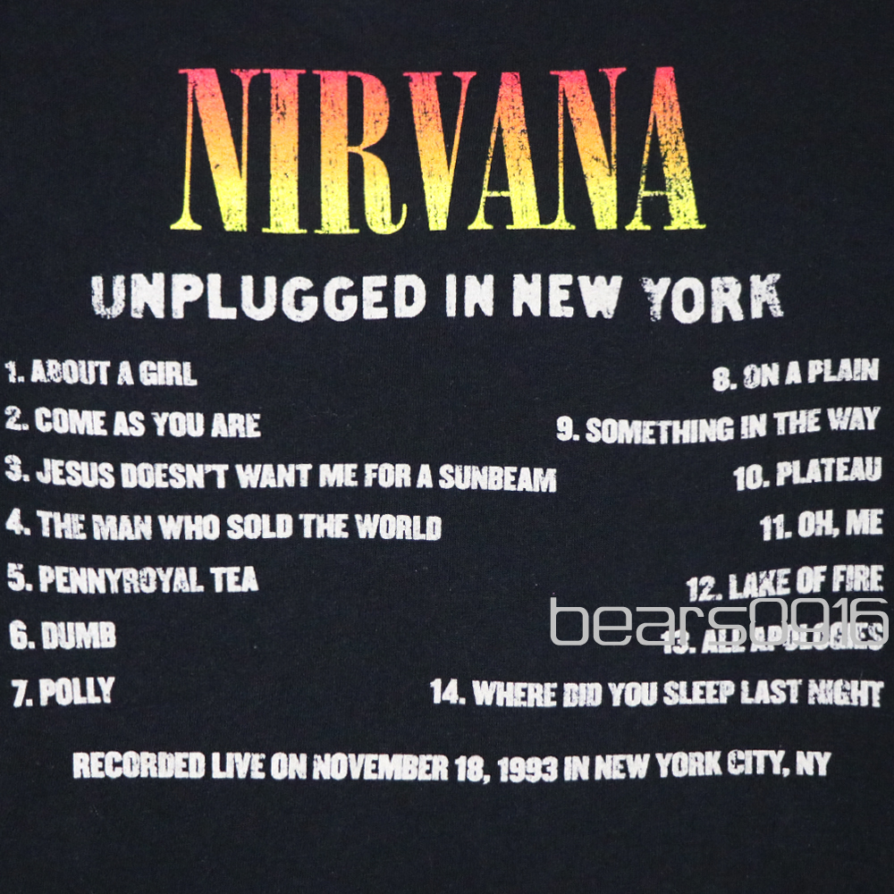 アメリカ購入 新品 NIRVANA ニルヴァーナ Unplugged In New York ジャケット フォトプリント Tシャツ 黒 XL_画像9