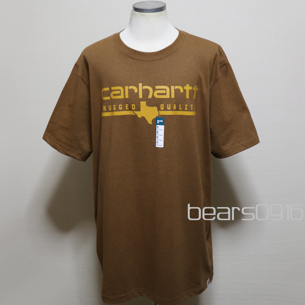 アメリカ購入 新品 CARHARTT カーハート ロゴプリント ビックサイズTシャツ 杢茶 XL TALL