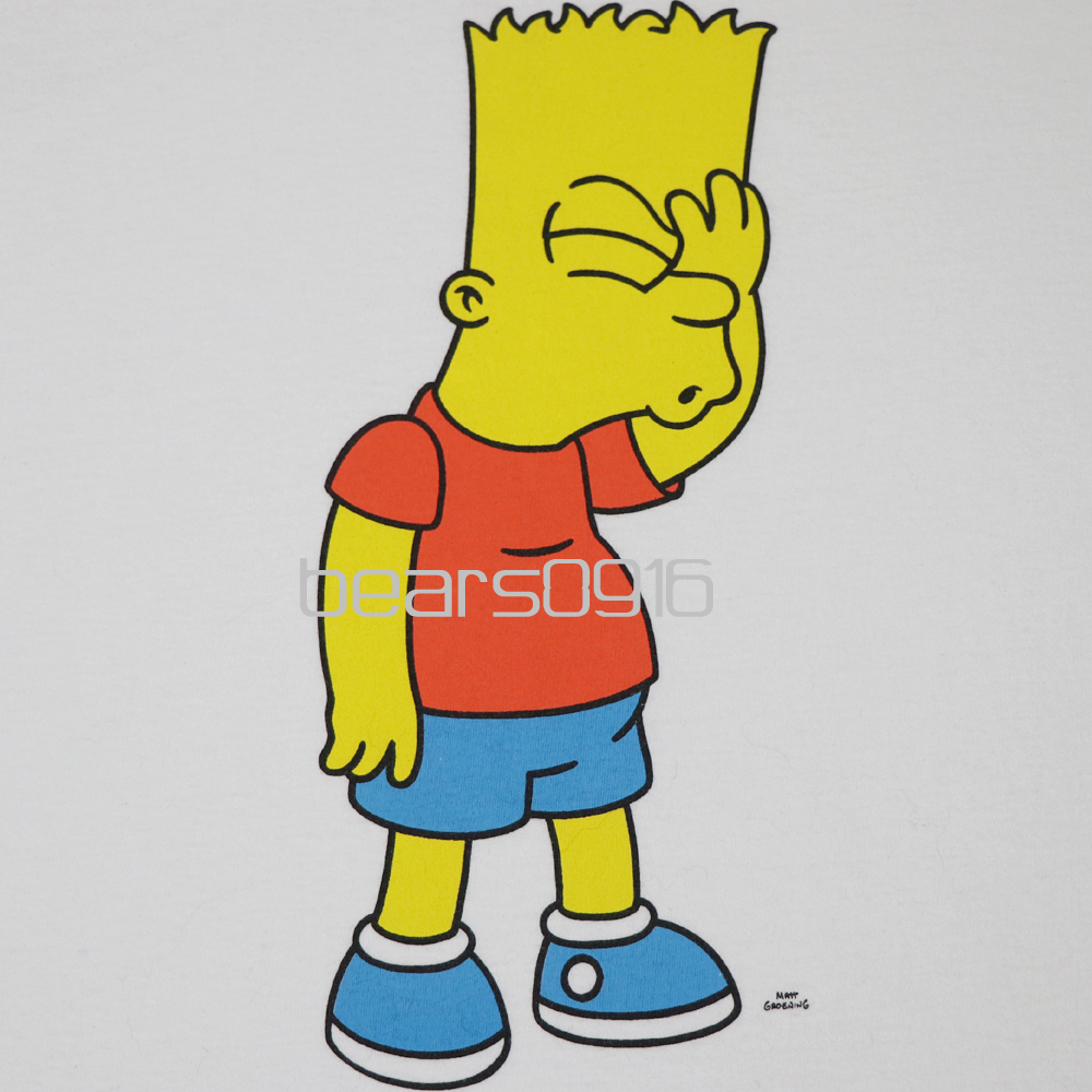 アメリカ購入 USED美品 The Simpsons ザ・シンプソンズ バートシンプソン グラフィックプリント ロングTシャツ 白 XL_画像8