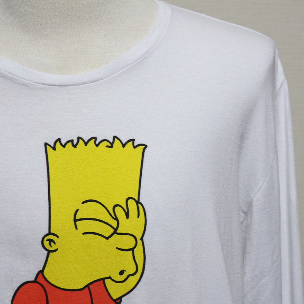 アメリカ購入 USED美品 The Simpsons ザ・シンプソンズ バートシンプソン グラフィックプリント ロングTシャツ 白 XL_画像3