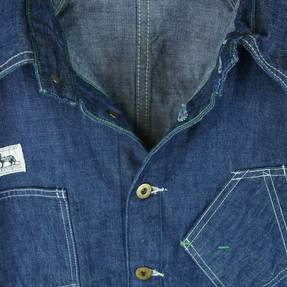 TCBジーンズ TCB jeans ガチャポケ デニム ジャケット コットン 日本製 インディゴブルー系 34【中古】_画像3