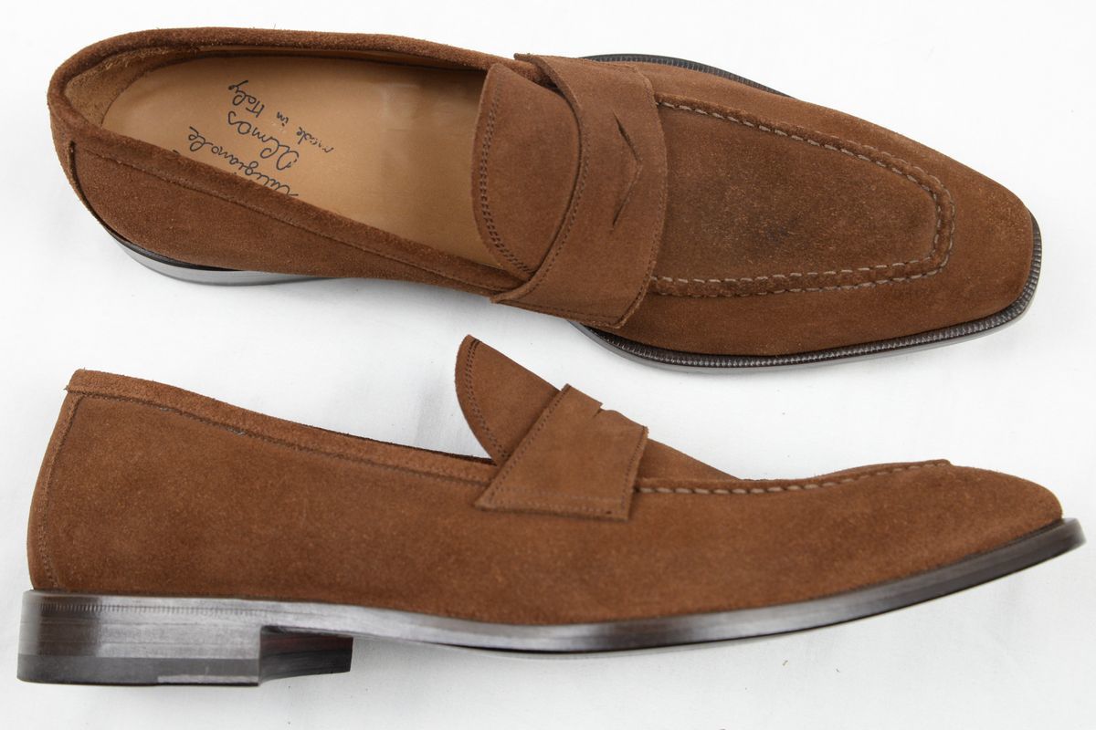 * обычная цена 40700 иен Almas almas обувь без шнуровки Loafer (43(26.5cm), чай, замша,IMAL1279, кожа низ, Италия производства ) новый товар 
