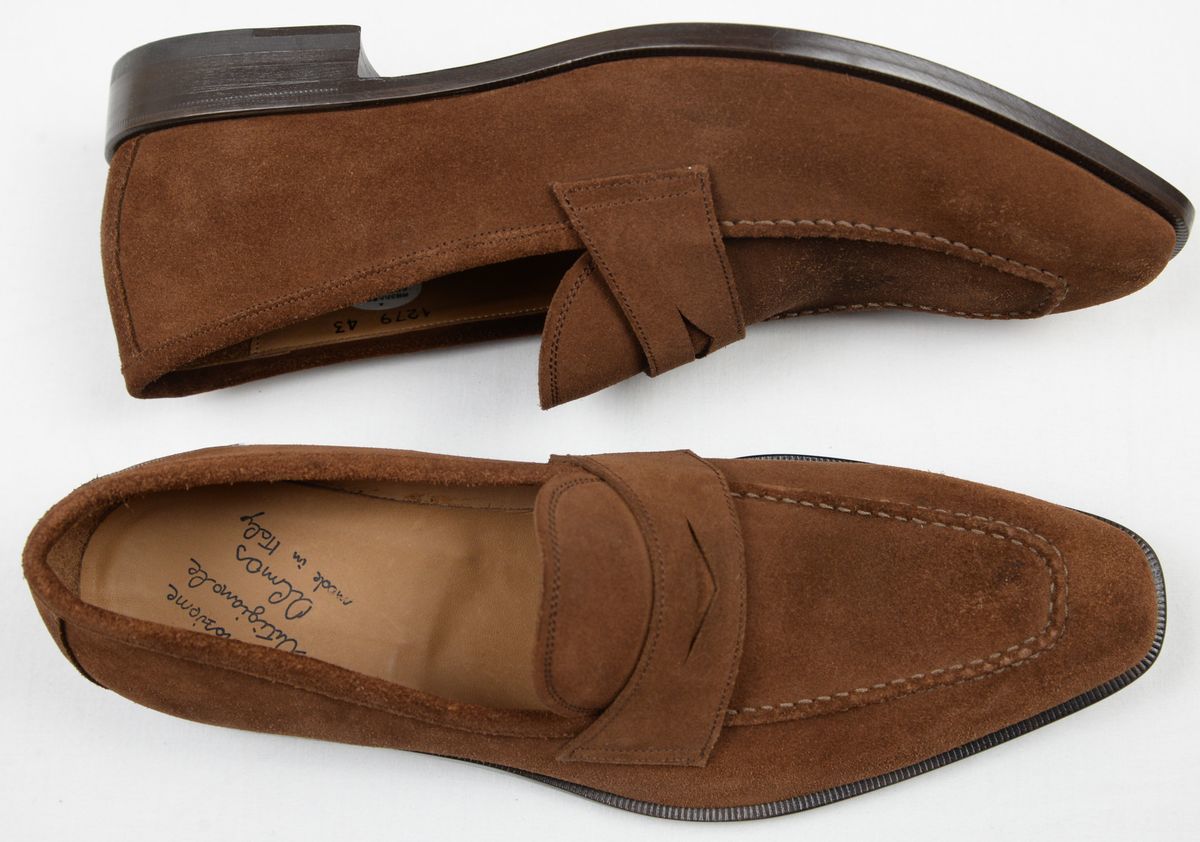 * обычная цена 40700 иен Almas almas обувь без шнуровки Loafer (43(26.5cm), чай, замша,IMAL1279, кожа низ, Италия производства ) новый товар 