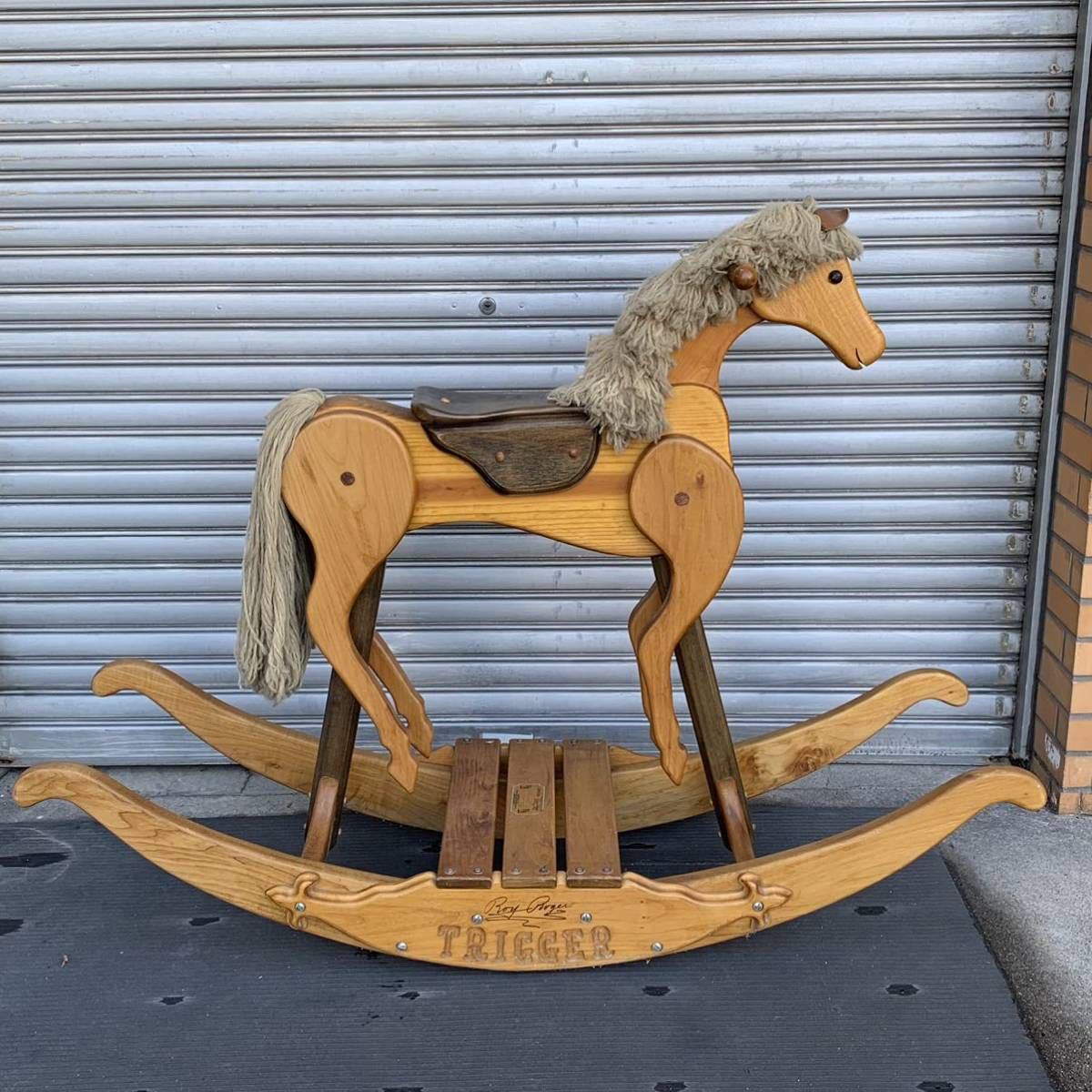 Roy Roger Vintage деревянная лошадь locking шланг TRIGGER 1988 Golden Anniversary примерно 106×145×46.(C06O)