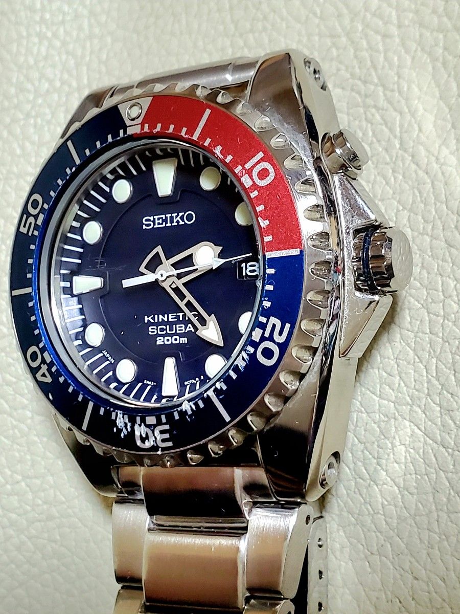 SEIKO セイコー スキューバ キネティック ダイバー ペプシカラー メンズ