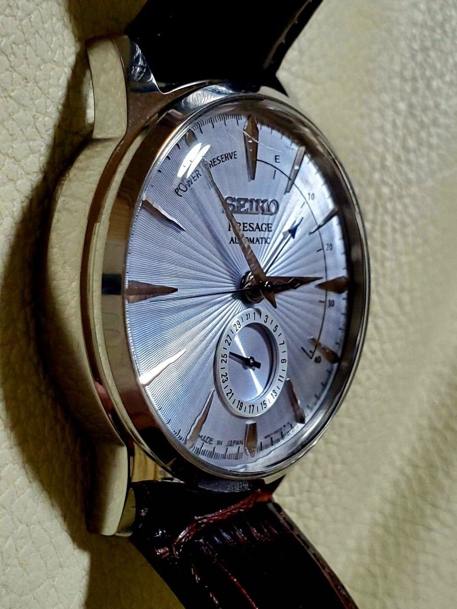 良品 SEIKO セイコー プレザージュ パワーリザーブ デイト シースルー