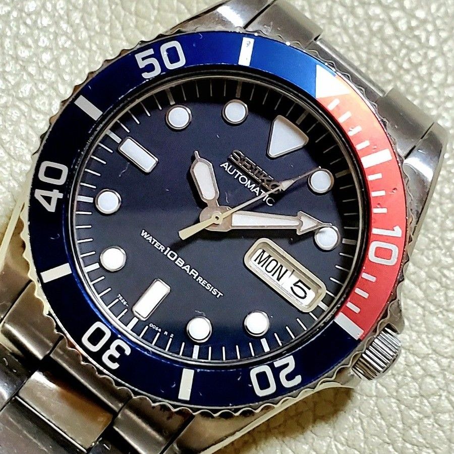 良品 SEIKO セイコー ダイバー デイデイト ブラック ペプシカラー 自動