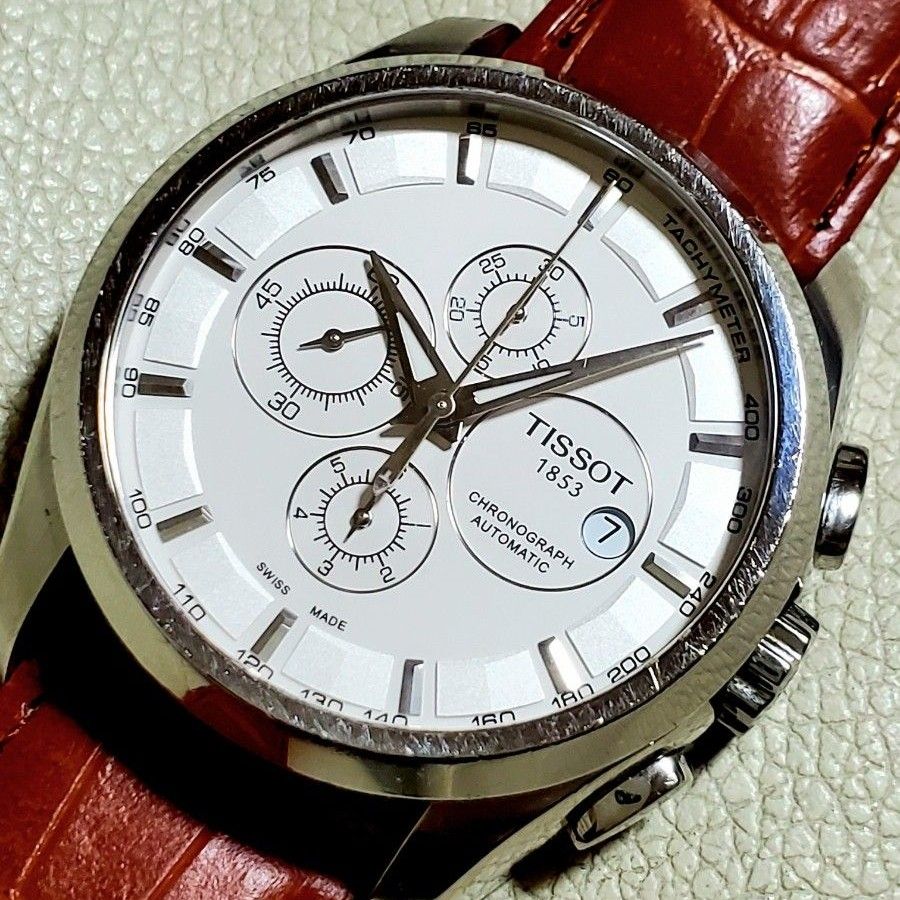 TISSOT ティソ ホワイト クロノグラフ デイト 自動巻き メンズ 腕時計