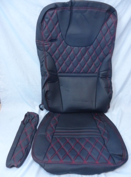 17スーパーグレート シートカバー 運転席 レザー風 赤糸 JETイノウエ トラック ダンプ 595345トラック、ダンプ、建設機械