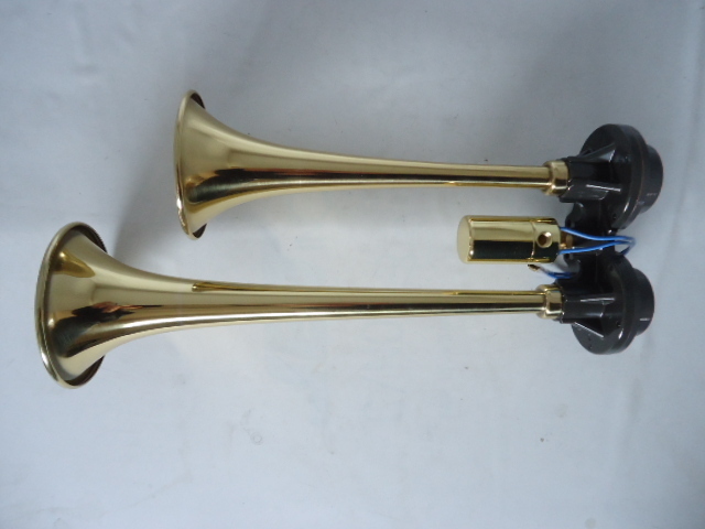 12V D type semi long yan key size brass air horn 