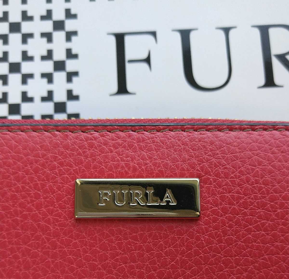 【新品】 FURLA BABYLON 二つ折り財布　ラウンドジップ レッド_画像6