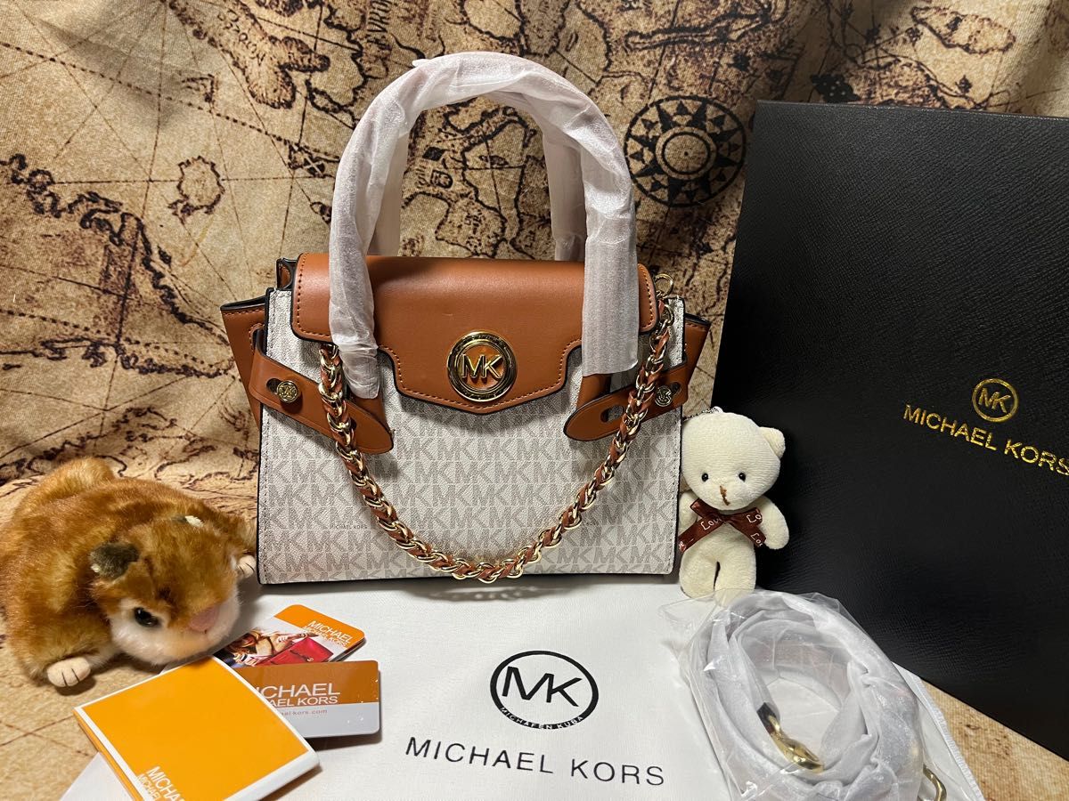 エクルベージュ MICHAEL KORS マイケルコース ショルダーバッグ CARMEN